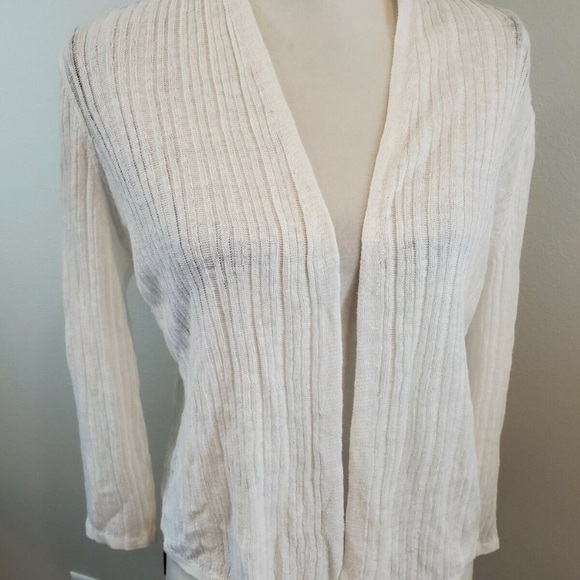 tahari linen cardigan
